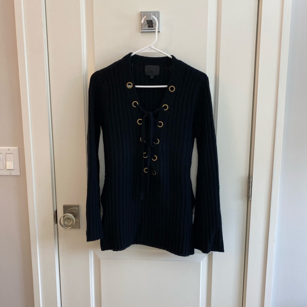 Intermix black wool and cashmere sweater size S
